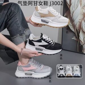 エアクッションスニーカーレディースシューズ春秋に履く厚底の高さアップランニングシューズJ3002