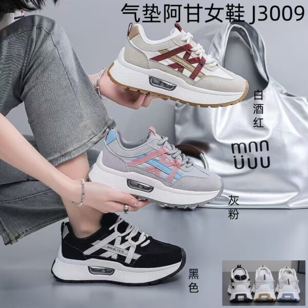 Air cushion sneakers for women with thick soles for running in spring and autumnJ3009