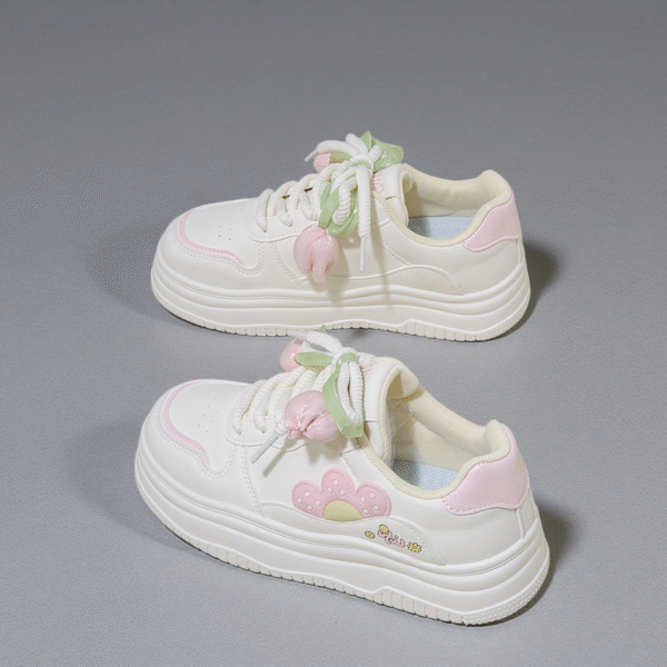 White board shoes with thick soles for women's casual shoes in spring. Y9967-1 - 图片 2