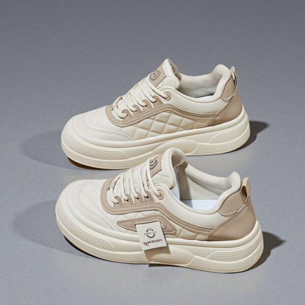 Made in China white leather women's flat shoes sports shoes Q2018 - 图片 4