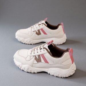 Made in China white leather women's flat shoes sports shoes KT299-1