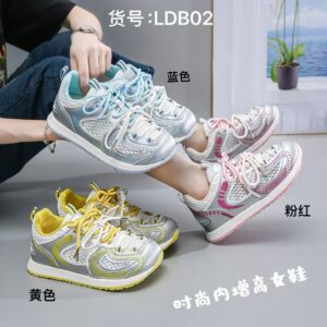 Dechuexian women's summer breathable mesh fashion versatile thick sole sports casual shoes trendy LDB02