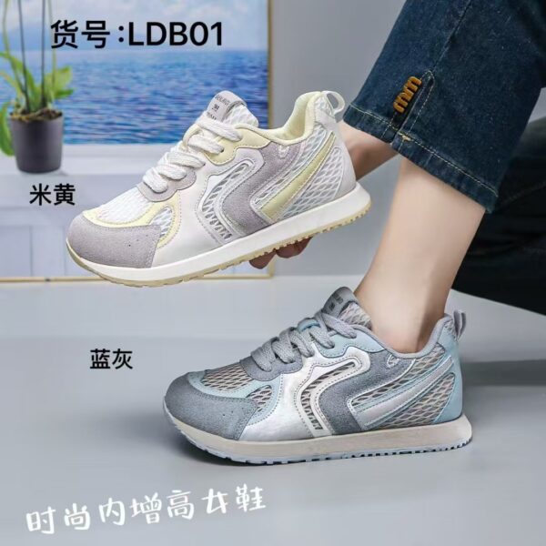Dechuexian women's summer breathable mesh fashion versatile thick sole sports casual shoes trendy LDB01