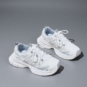 Dechuexian women's summer breathable mesh fashion versatile thick sole sports casual shoes trendy LD018