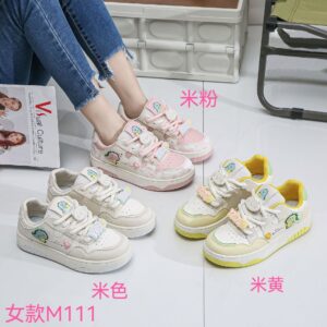 White leather shoes for women, autumn sneakers, student candy-colored casual sneakers M111