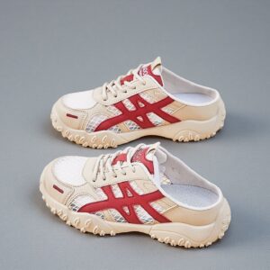 Summer student wear half-trailer flat bottom casual mesh breathable women's shoes KT295