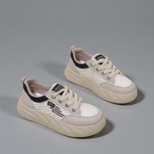 Made in China white breathable shoes with thick soles and increased height for women XY519