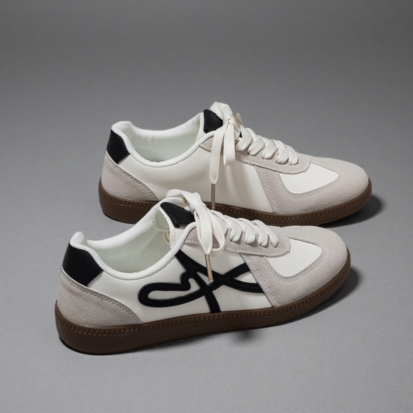 Couple's sneakers with thick white sole Men's white shoes running women's shoes German Army Trainer F8863 - 图片 4