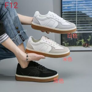 Made in China weiße flache Damenschuhe Lederoberfläche Mode beliebte DamenschuheF12