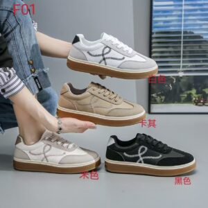 Made in China white flat women's shoes leather surface fashionable women's shoesF01