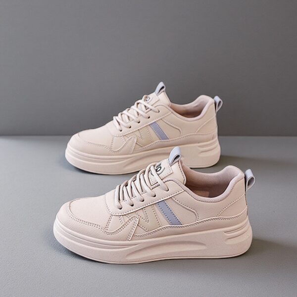 Made in China white leather women's flat shoes sports shoes NK706 - 图片 2
