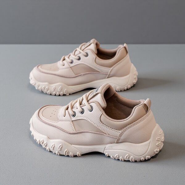 Made in China white leather women's flat shoes sports shoes KT309 - 图片 3