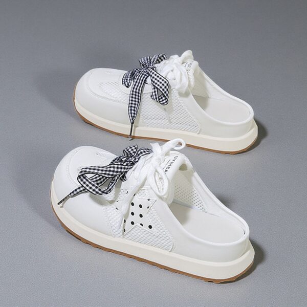 White shoes children summer half-length Korean version of the trend of no heel casual sports versatile board shoes women's shoesT6610 - 图片 2