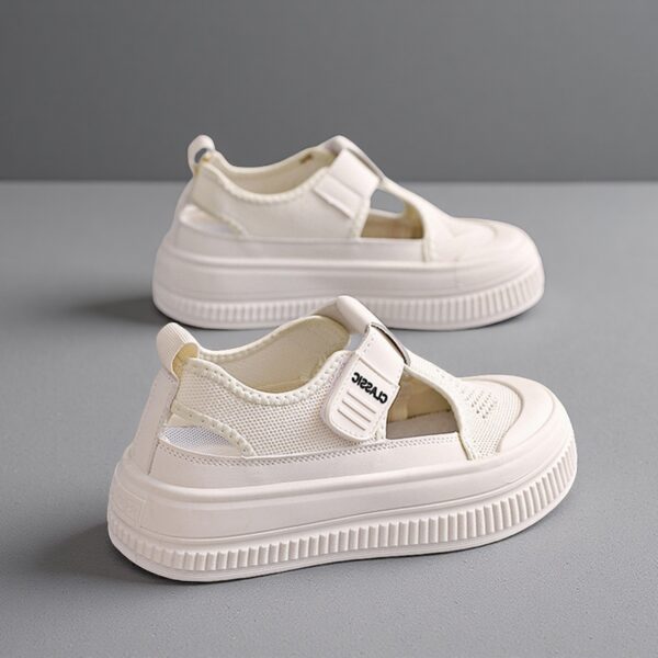 Shoes summer breathable thin fly woven women's thick sole hollow casual shoes KT2680