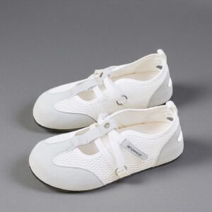Mary Jane hollow mesh breathable flat sole casual board shoe XT185