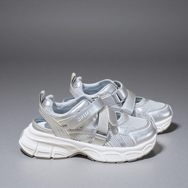 Made in China, Velcro perforated women's shoes for casual sneakers. ClunkySneakerLD017 - 图片 2