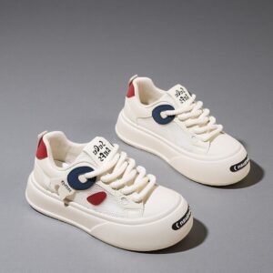 Made in China white breathable shoes with thick soles and increased height for womenK1716