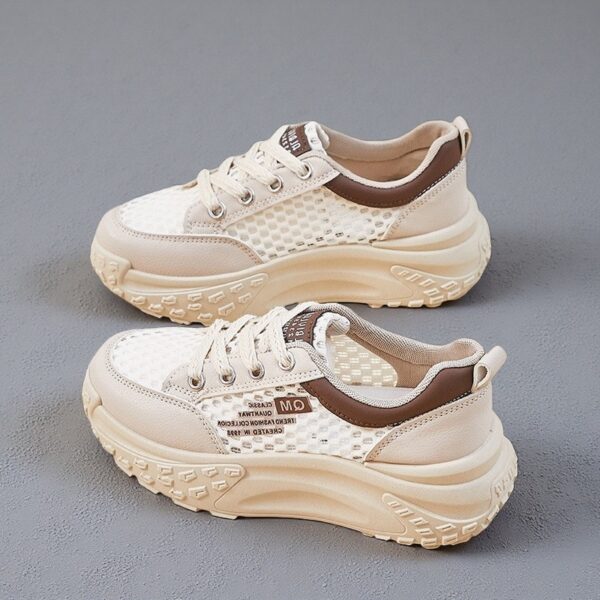 Made in China, this women's flat-soled heightening mesh shoes are breathable for summerXY518 - 图片 2