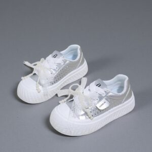 Made in China bow board shoes sports white shoes beads casual women's thick solesXT186