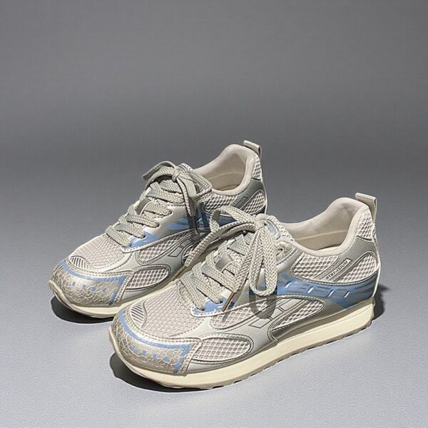 Women's Chinese-made thick-soled white breathable meshJCF227 - 图片 3
