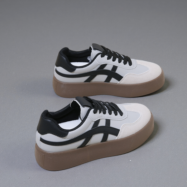 Couple's sneakers with thick white sole Men's white shoes running women's shoes German Army Trainer F8861 - 图片 2