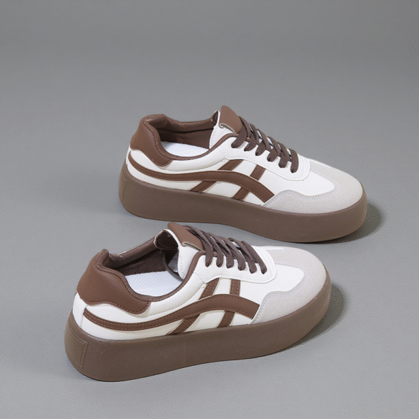Couple's sneakers with thick white sole Men's white shoes running women's shoes German Army Trainer F8861 - 图片 3