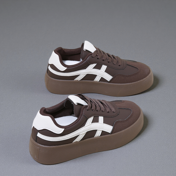 Couple's sneakers with thick white sole Men's white shoes running women's shoes German Army Trainer F8861 - 图片 4