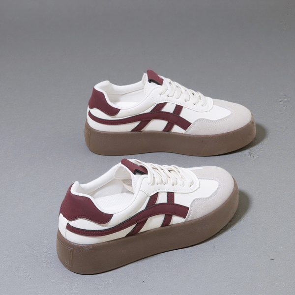 Couple's sneakers with thick white sole Men's white shoes running women's shoes German Army Trainer F8861 - 图片 5