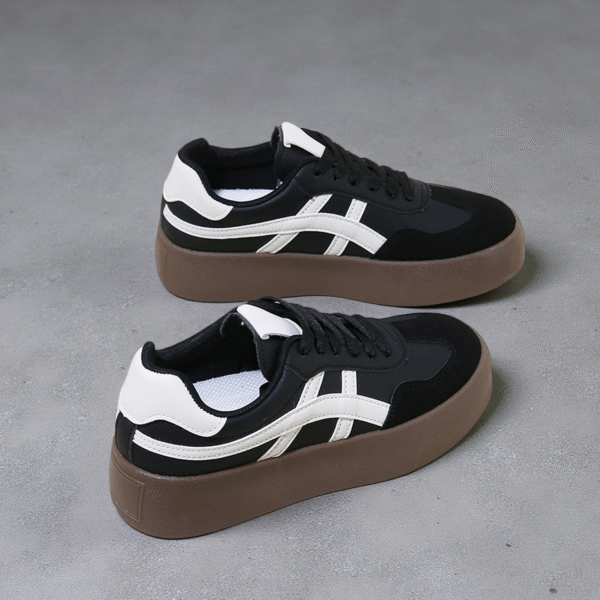 Couple's sneakers with thick white sole Men's white shoes running women's shoes German Army Trainer F8861 - 图片 6