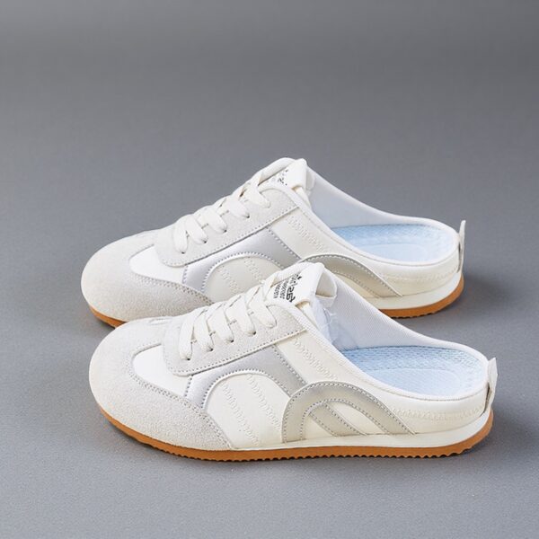 Summer is a trendy half-train white sneakers with flat soles that are versatile for students and casual womenXFA307 - 图片 3