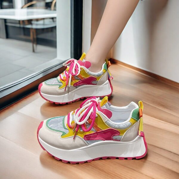 Made in China, the thick sole heightened mesh surface is breathable and comfortableBN016 - 图片 2