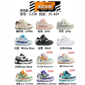 White Fashion Platform Sol Peningkatan Peningkatan Love Women Bread Shoes Sneakers Couple StyleC238