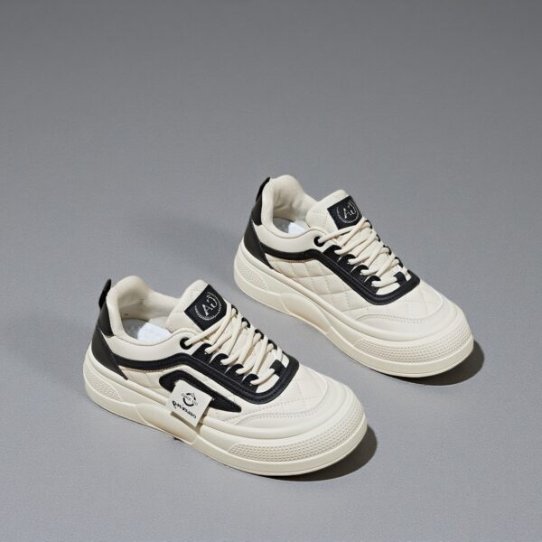 Made in China white leather women's flat shoes sports shoes Q2018 - 图片 2