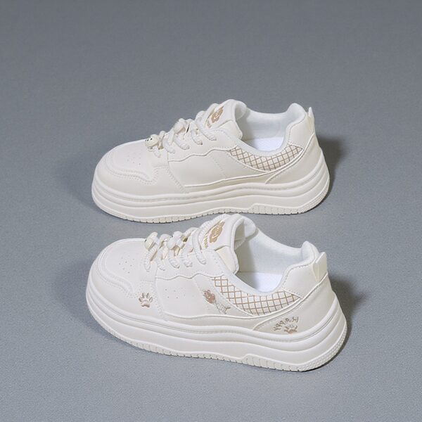 Hecho en China Zapatos blancos de suela plataforma Zapatillas de deporte de mujerY9975 - 图片 2