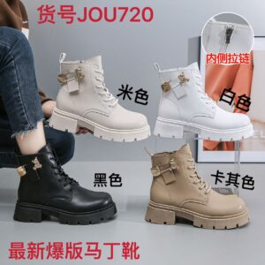 Made in China, British-style leather shoes with round toe, versatile loafers with thick soles and heightening sole JOU720