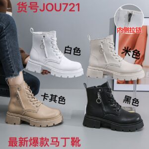 Made in China, British-style leather shoes with round toe, versatile loafers with thick soles and heightening sole JOU721