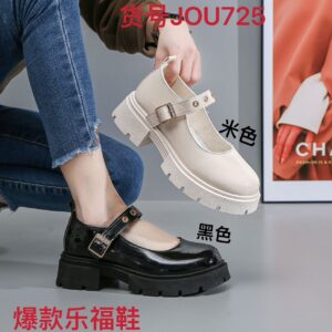Made in China, British-style leather shoes with round toe, versatile loafers with thick soles and heightening sole JOU725