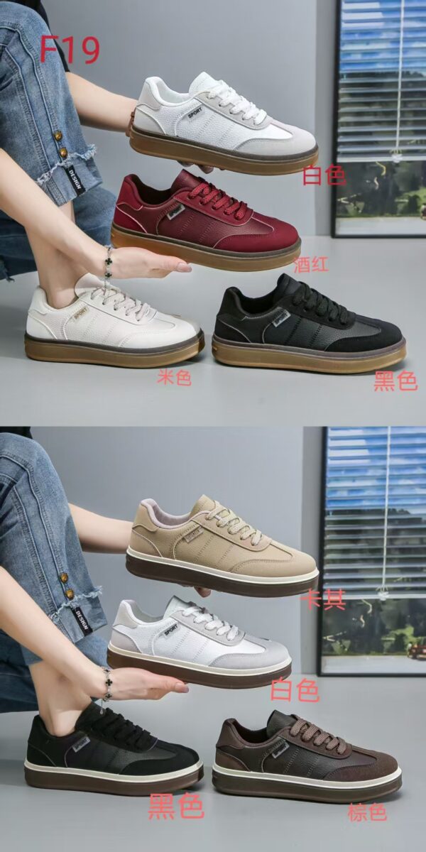 Made in Cina Scarpe da donna piatte bianche Scarpe da donna popolari alla moda con superficie in pelleF19