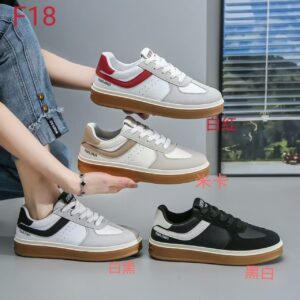 Made in China weiße flache Damenschuhe Lederoberfläche Mode beliebte DamenschuheF18