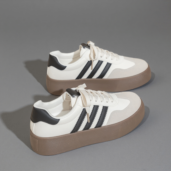 Couple's sneakers with thick white sole Men's white shoes running women's shoes German Army Trainer F8860