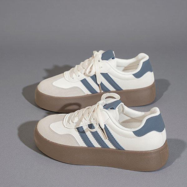 Couple's sneakers with thick white sole Men's white shoes running women's shoes German Army Trainer F8860 - 图片 7