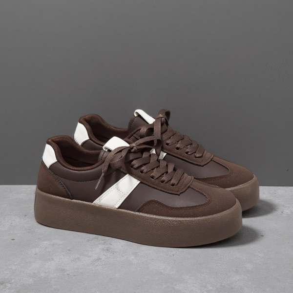 Couple's sneakers with thick white sole Men's white shoes running women's shoes German Army Trainer F8862 - 图片 4