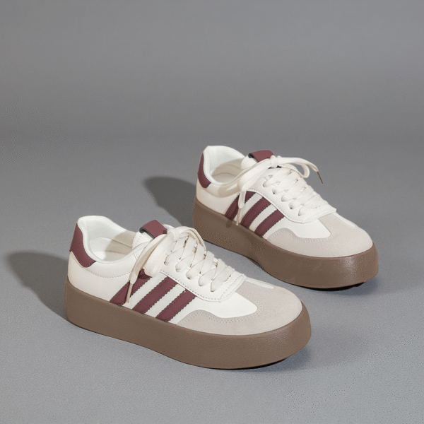 Couple's sneakers with thick white sole Men's white shoes running women's shoes German Army Trainer F8860 - 图片 6