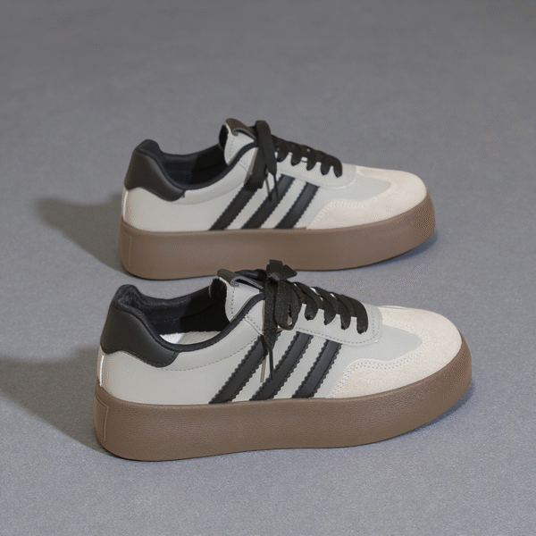 Couple's sneakers with thick white sole Men's white shoes running women's shoes German Army Trainer F8860 - 图片 5
