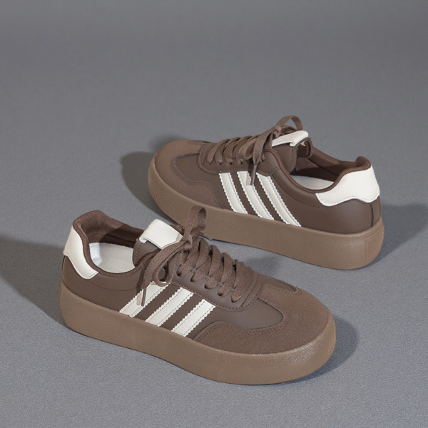 Couple's sneakers with thick white sole Men's white shoes running women's shoes German Army Trainer F8860 - 图片 3