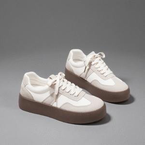 Couple's sneakers with thick white sole Men's white shoes running women's shoes German Army Trainer F8862