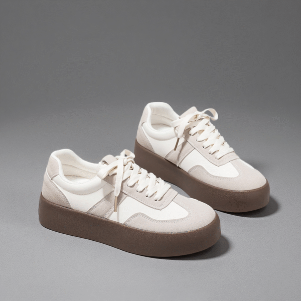 Couple's sneakers with thick white sole Men's white shoes running women's shoes German Army Trainer F8862