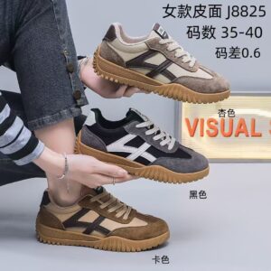 Hecho en China Zapatillas de deporte planas de las mujeres Zapatillas de deporte de otoño e invierno oscuras J8825