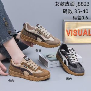 Hecho en China Zapatillas de deporte planas de las mujeres Zapatillas de deporte de otoño e invierno oscuras J8823
