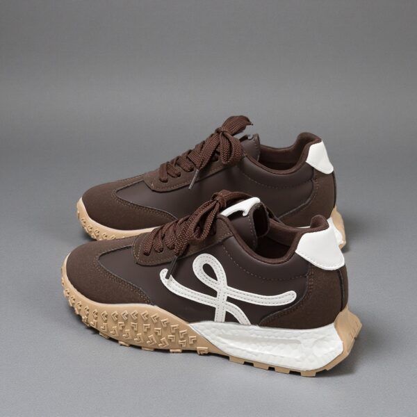 China-made thick-soled women's height-increasing sneakers with white shoes 7cm height increase F8865 - 图片 3